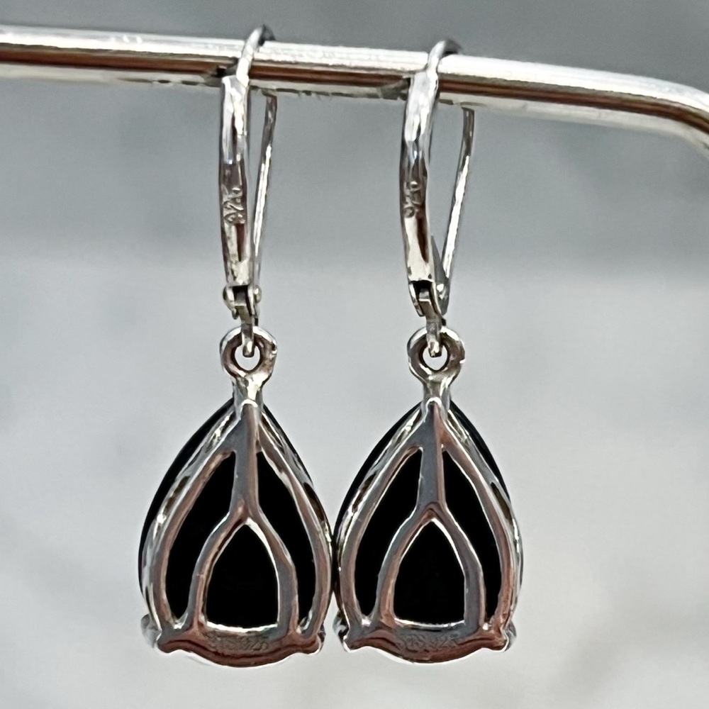 Australian Vivianite Sterling Silver Lever Back Earrings - Picture 9 of 11
